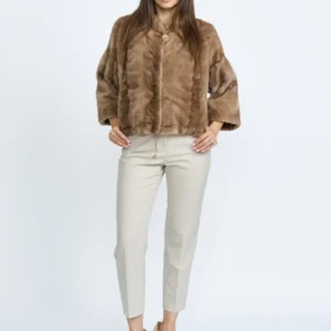 Jacheta din vizon bej