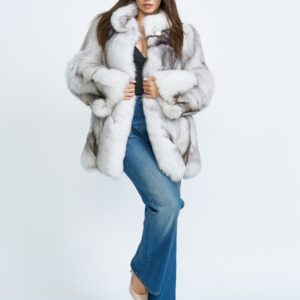 Jacheta din blana de vulpe polara